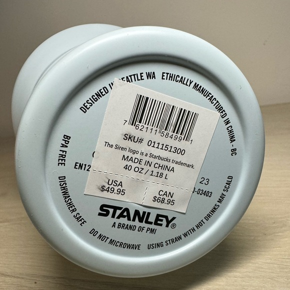 Stanley and Starbucks Sky Blue 40 Ounce Tumbler Cup NWT Spring 2024 - Picture 6 of 7